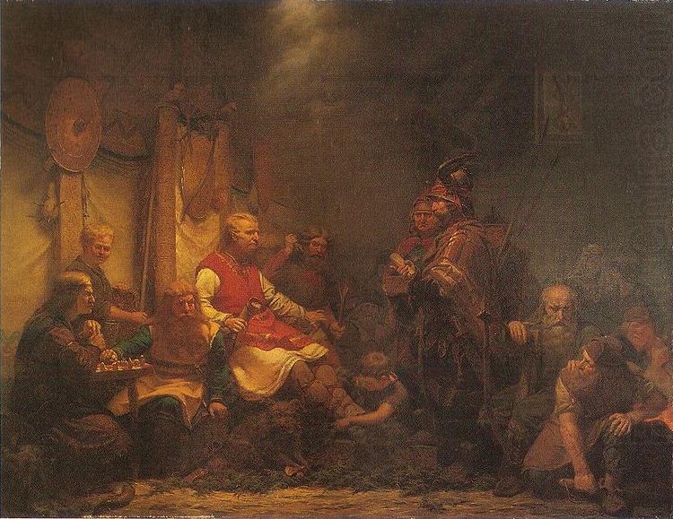 august malmstrom King Ella's messengers before Ragnar Lodbrok's sons china oil painting image